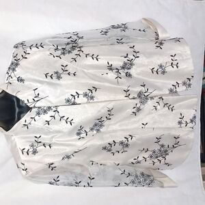 Vintage 2 pc Jacket & shell, cream with black& Silver embroidery